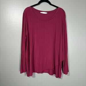 Member's Mark Burgundy Favorite Cross Front Tee - Size XXL - Women's Plus Size